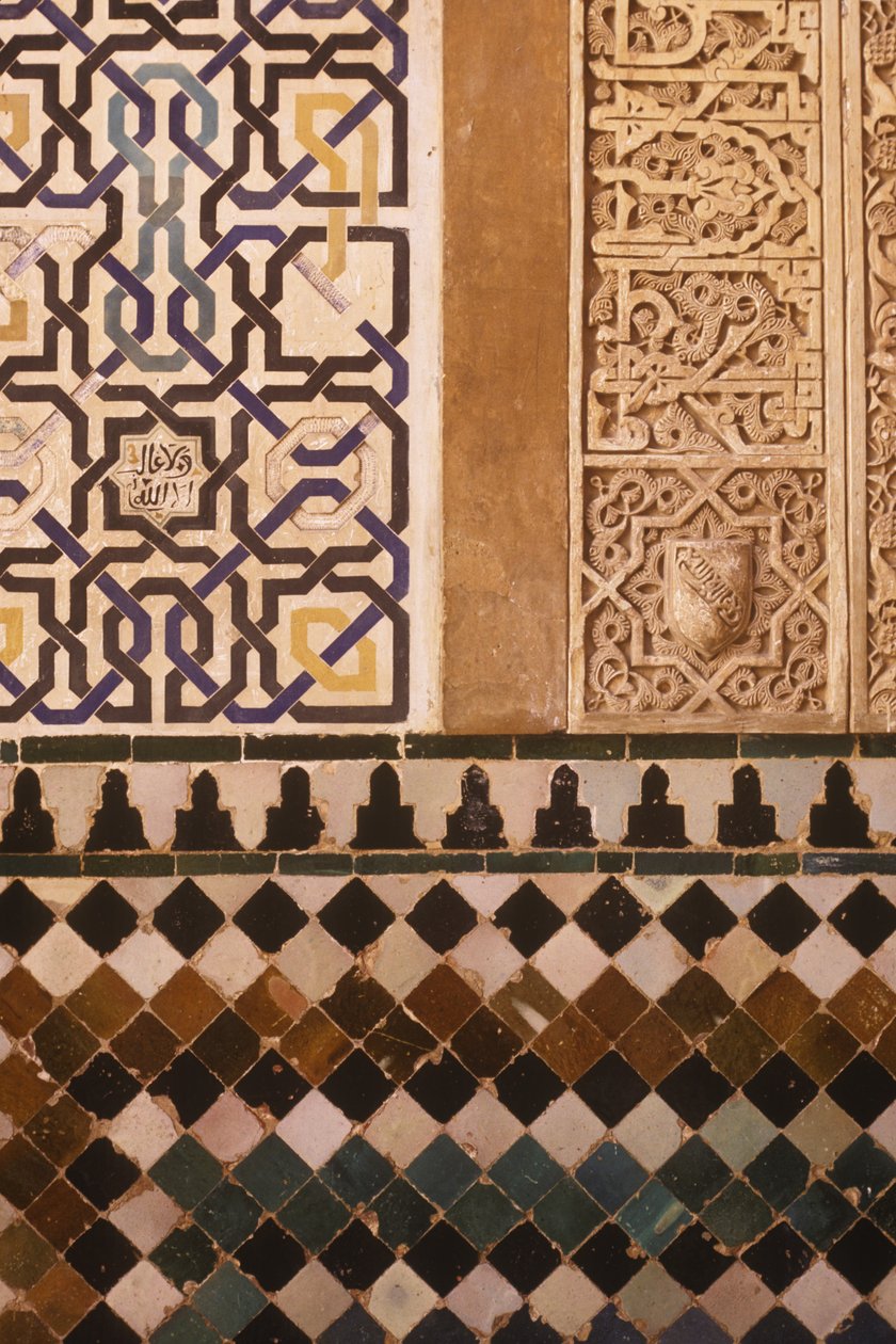 Részlet a csempetervről a Mexuar teraszon (kerámia) alkotó: Islamic School