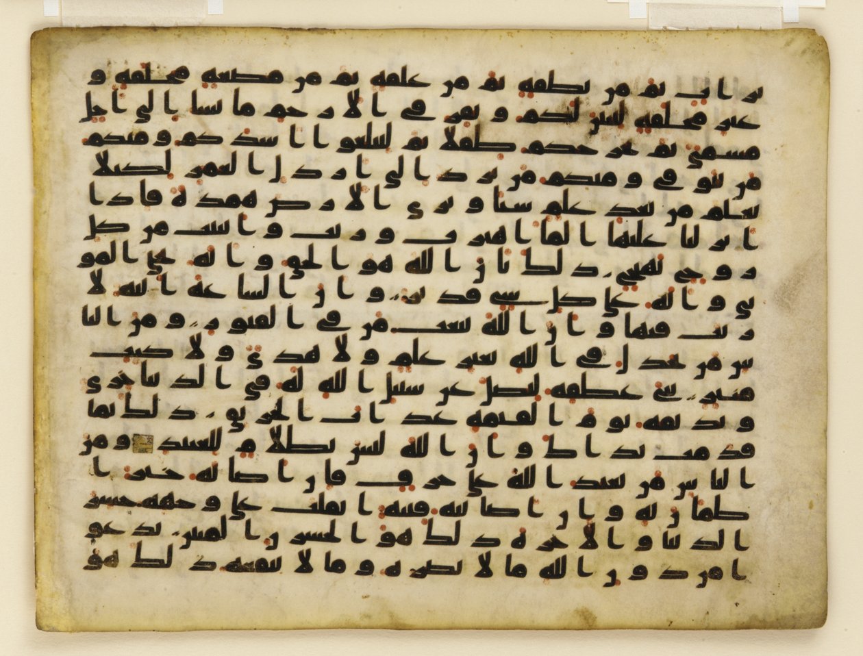 F1929.71 verso, fólió a Koránból, Közel-Kelet vagy Észak-Afrika (tinta, arany és színes pergamen) alkotó: Islamic School