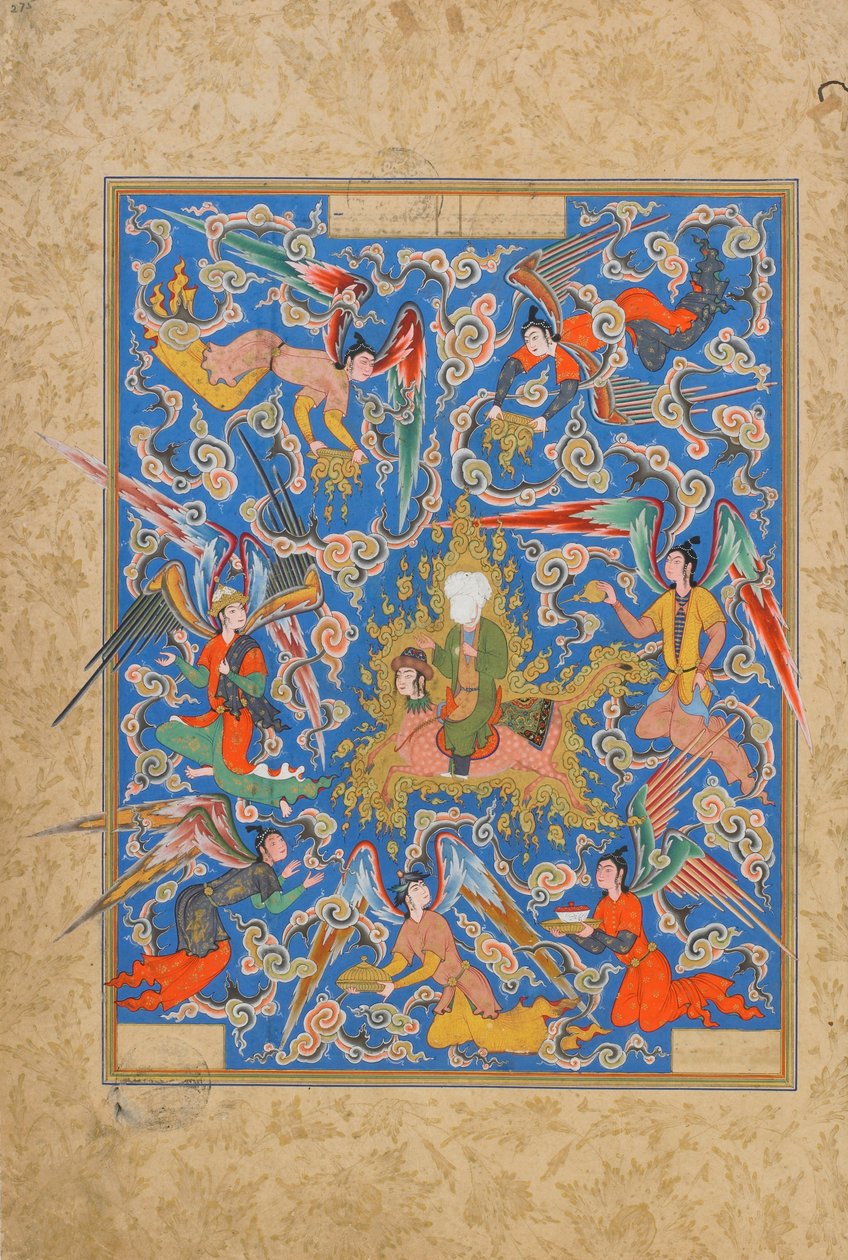Jami (1492) fóliója a Haft Awrangból (Hét trónus), valószínűleg Mashad, Khurasan, Irán, Szafavida-korszak, 1556-65 (átlátszatlan akvarell, tinta és arany papíron alkotó: Islamic School