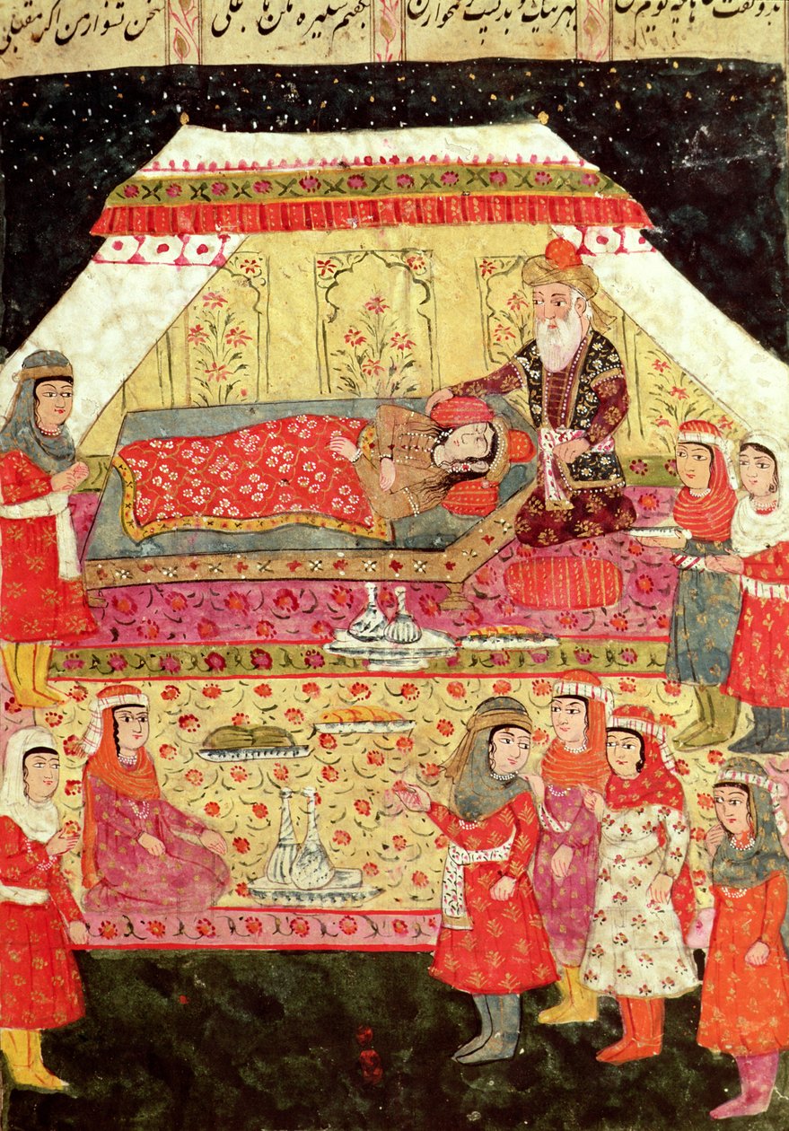 Hárem-jelenet, illusztráció a „Shahnama”-ból (Királyok könyvéből), Abu