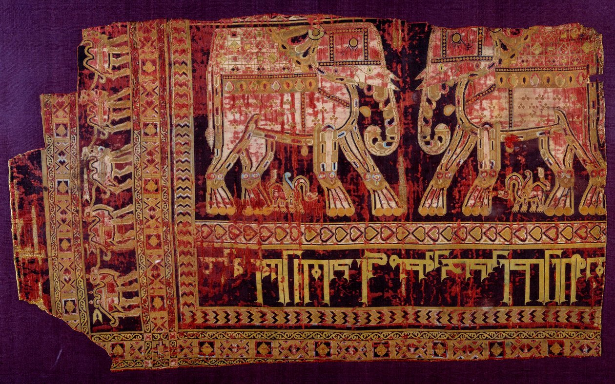 Iszlám művészet: Szent Josse lepel. Selyemszövet, i.sz. 901. A Saint Josse, Khorasan, Chorasan vagy Khurasan apátságból. Herat, modern Afganisztán. Párizs, Louvre Múzeum alkotó: Islamic School