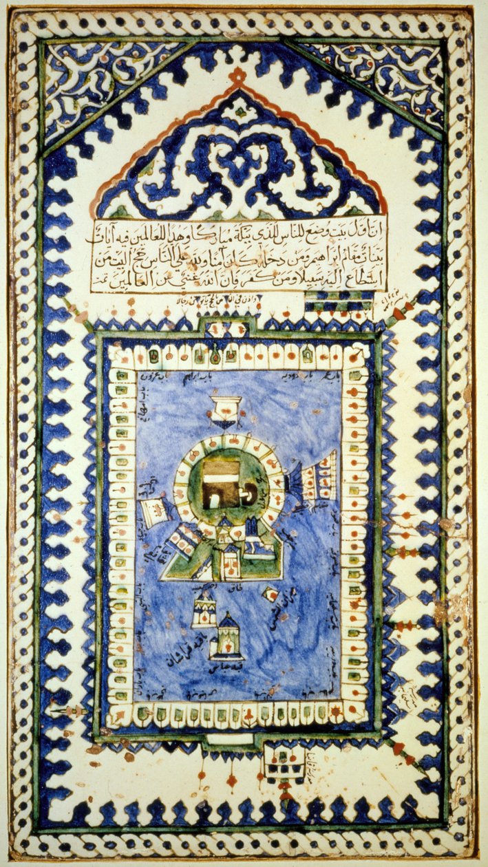 Mekka térképe - kerámia, Isztambul Muzulmán Művészeti Múzeum alkotó: Islamic School