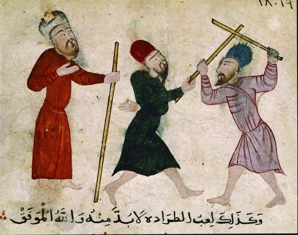 Férfi párbaj, Old Kairóból (Fostat), 910-1171 alkotó: Islamic School