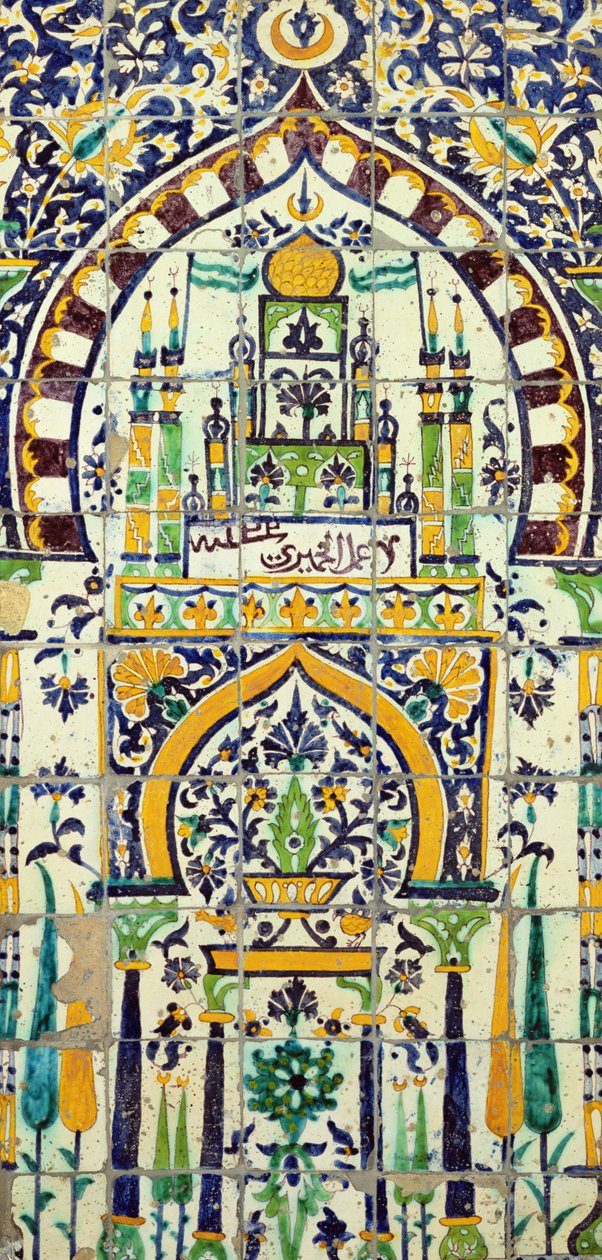 Mihrab egy tuniszi mecsetből (fajansz) alkotó: Islamic School