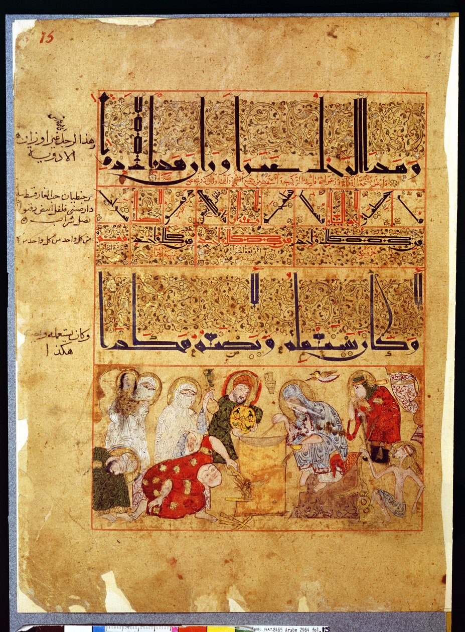 Ms. Arabe 2964 fol.15 Theriac traktátusából Galien után, 1217 alkotó: Islamic School