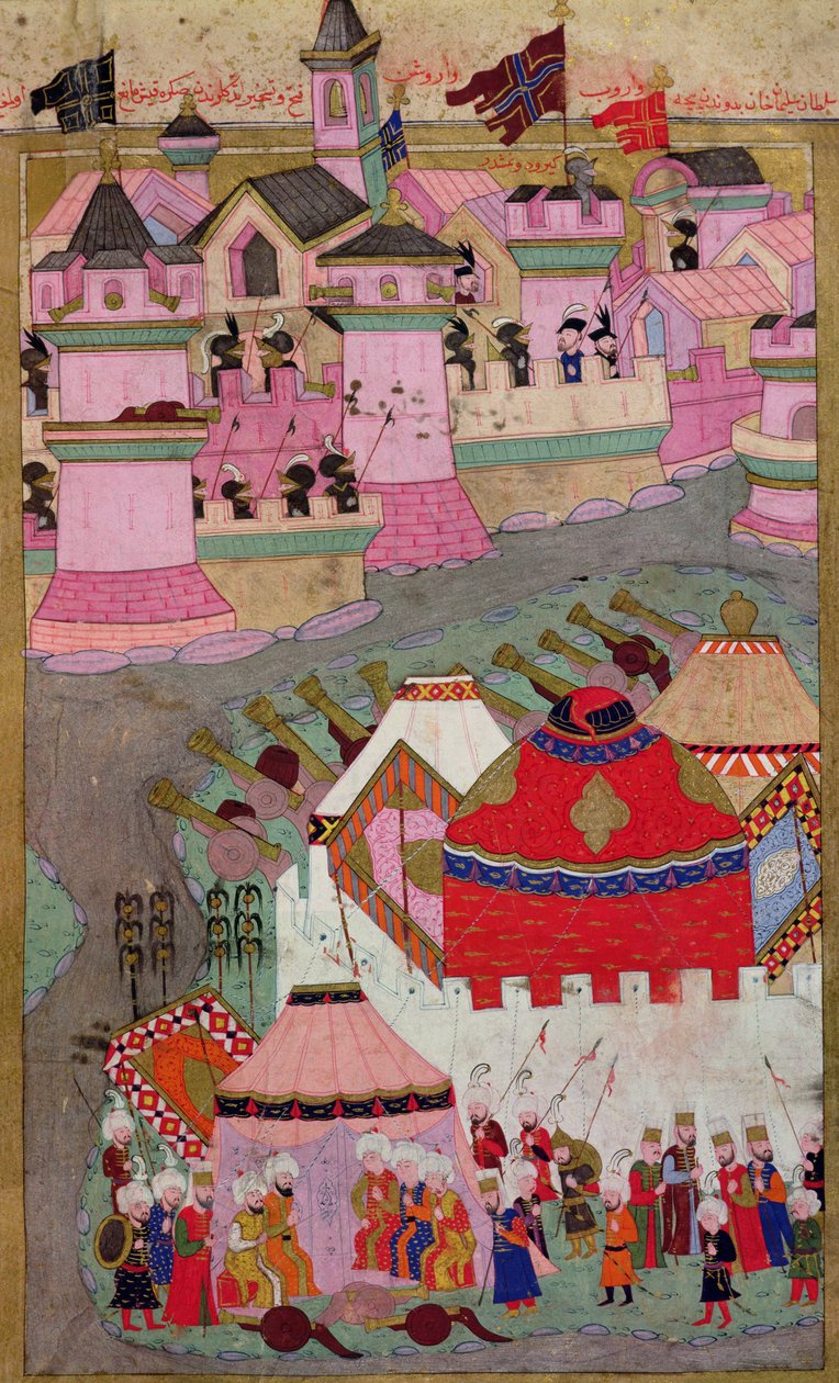 TSM H.1524 Bécs ostroma I. Szulejmán (1494-1566) által, 1529-ben, Lokman 1588-as "Hunername"-jéből. alkotó: Islamic School