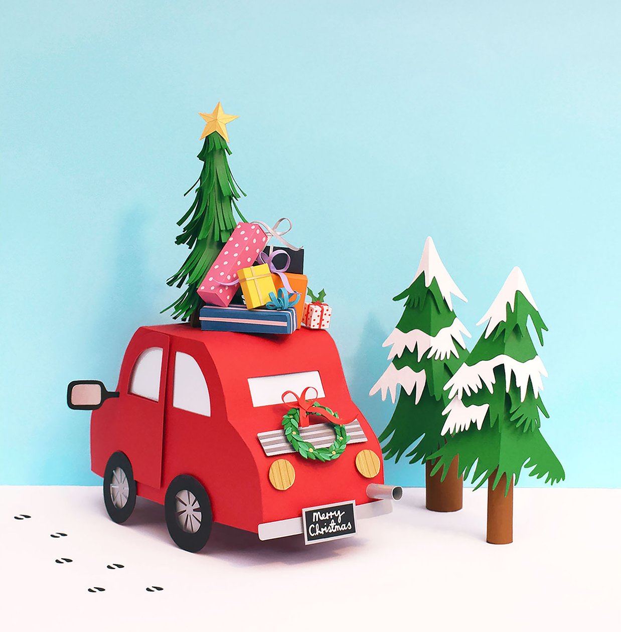 Driving Home For Christmas, 2016 (papír) alkotó: Isobel Barber