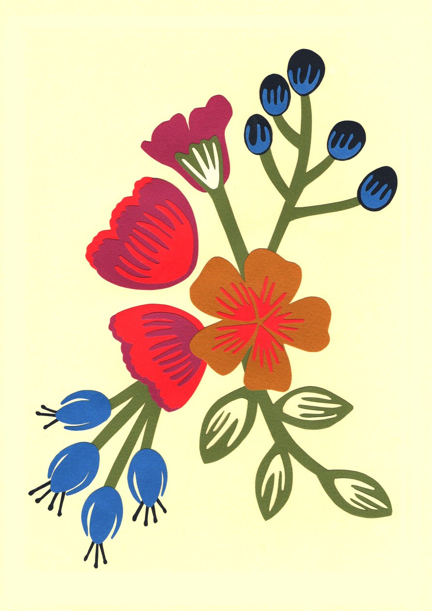 Flora, 2015 (vágott papír) alkotó: Isobel Barber