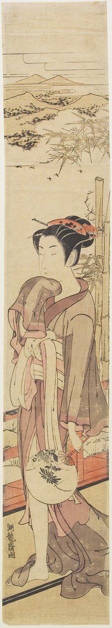(Hűsölő lány a verandán), 1772-1781 körüli évek alkotó: Isoda Koryusai