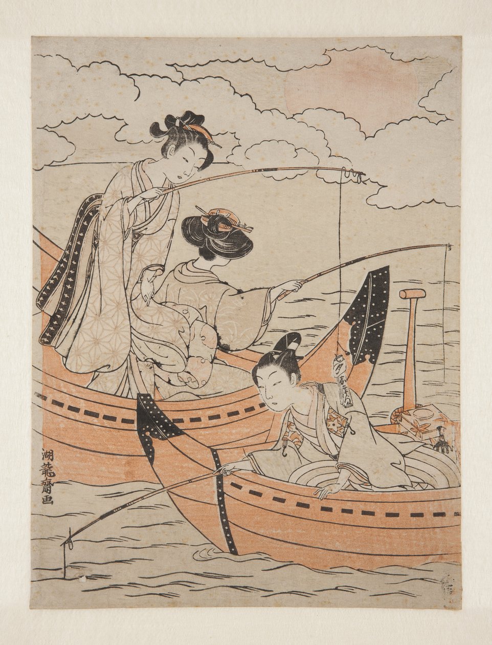 Boats of Love (Koi no fune) (színes fatömbnyomat) alkotó: Isoda Koryusai