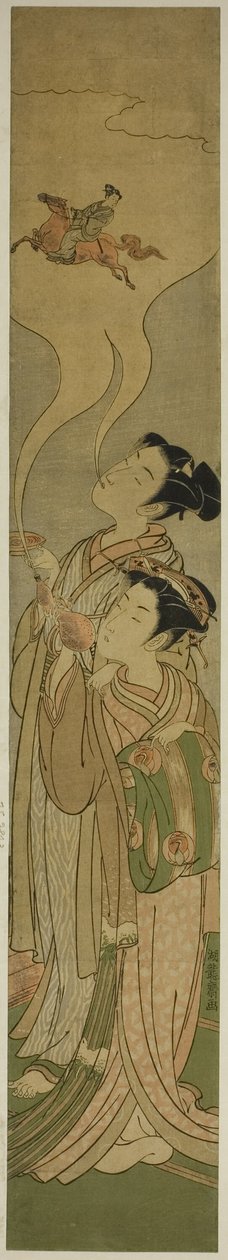 Lovat és lovast varázsoló pár (Tekkai [kínaiul: Li Tieguai] és Chokaro [kínaiul: Zhang Guo Lao] paródiája) alkotó: Isoda Koryusai