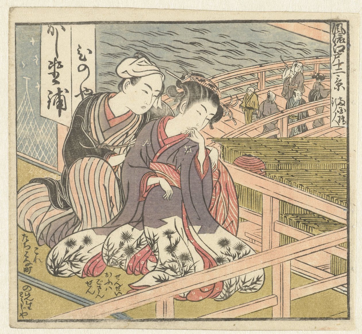 Szerelmes pár a verandán Tizenkét nézet a kifinomult Edoról (sorozat címe) Furyu Edo junikei (sorozat címe az objektumon) alkotó: Isoda Koryusai