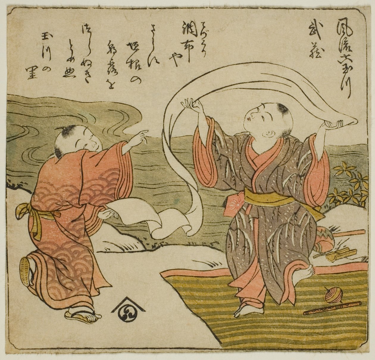 Musashi, a "Fashionable Six Jewel Rivers (Furyu Mu Tamagawa)" sorozatból alkotó: Isoda Koryusai