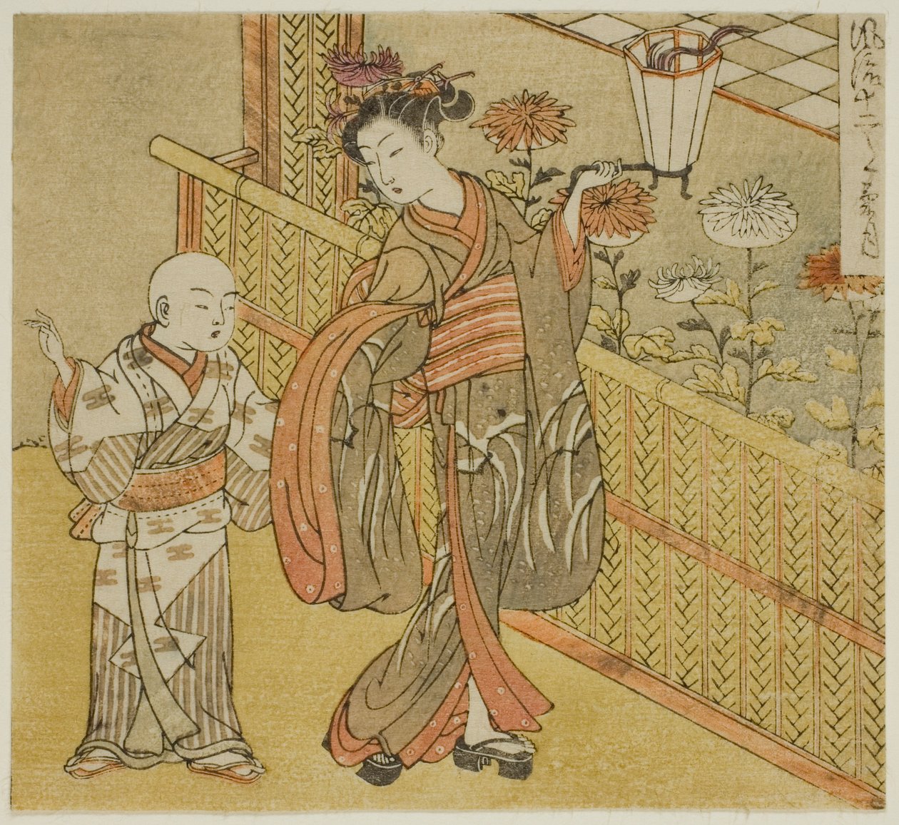 A Kilencedik hónap (Kikuzuki), a "Divatos tizenkét hónap (Furyu juni tsuki)" sorozatból alkotó: Isoda Koryusai