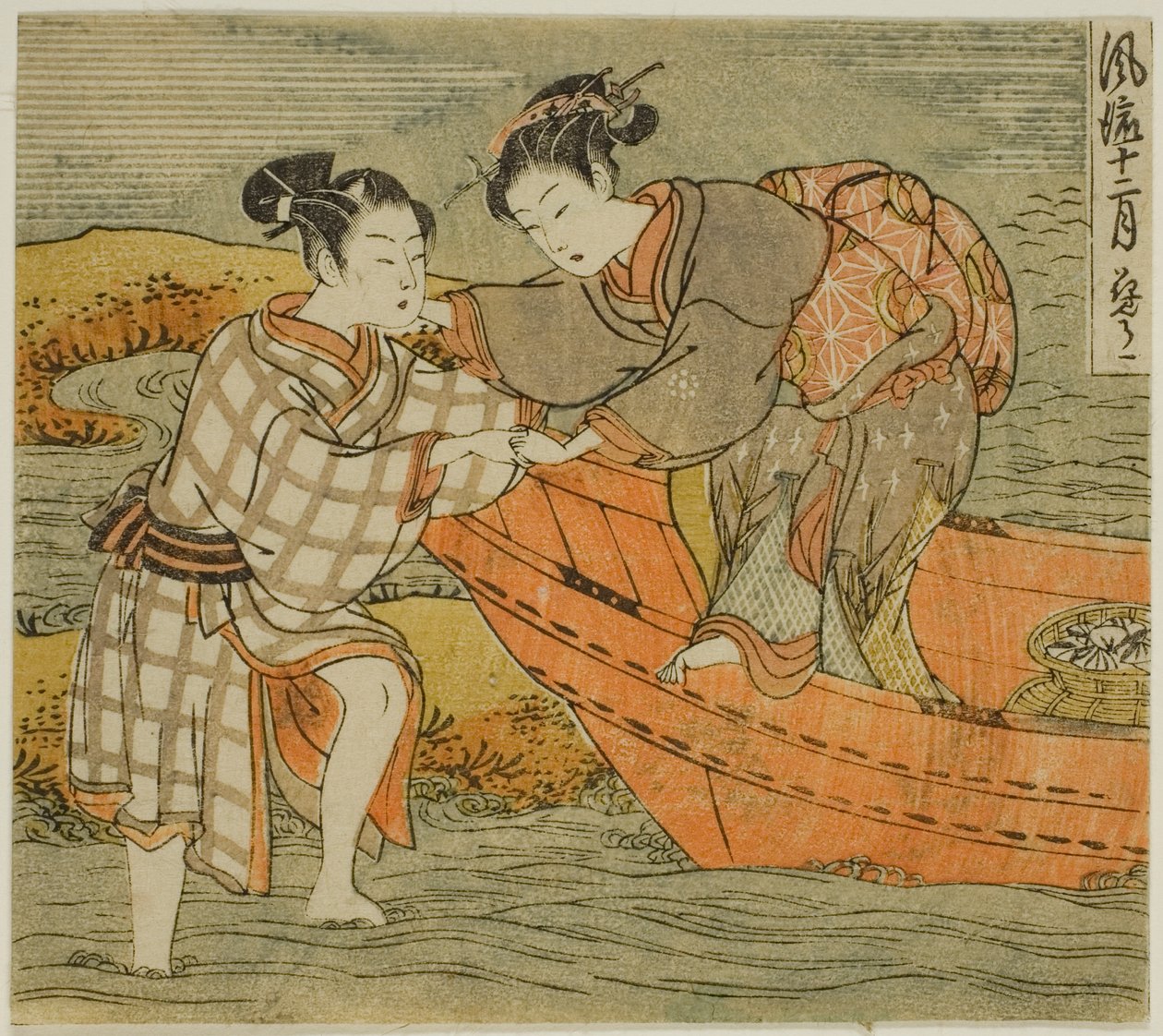 A harmadik hónap (Hanamizuki), a "Divatos tizenkét hónap (Furyu juni tsuki)" sorozatból alkotó: Isoda Koryusai