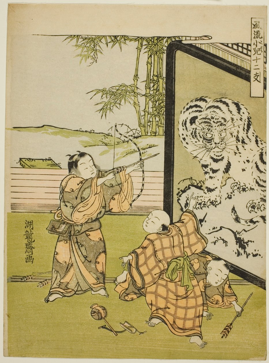 Tigris, a "Divatos gyerekek a tizenkét csillagjegygel (Furyu kodomo juni shi)" sorozatból alkotó: Isoda Koryusai