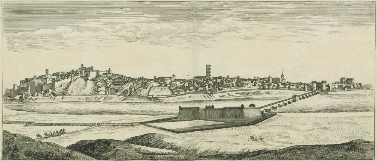 Badaios város profilja Spanyolországban alkotó: Israël Silvestre the Younger