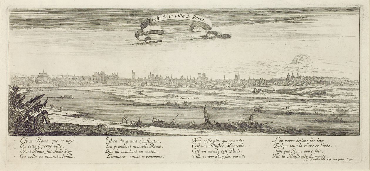 Párizs város profilja alkotó: Israël Silvestre the Younger