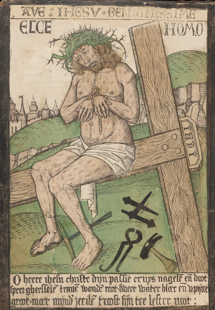 Album a szenvedés tizenkét metszetével, Krisztus mint ember o... fametszete, 15. század vége. alkotó: Israhel van Meckenem