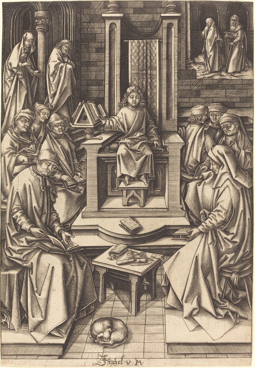 Krisztus az orvosok között c. 14901500. alkotó: Israhel van Meckenem