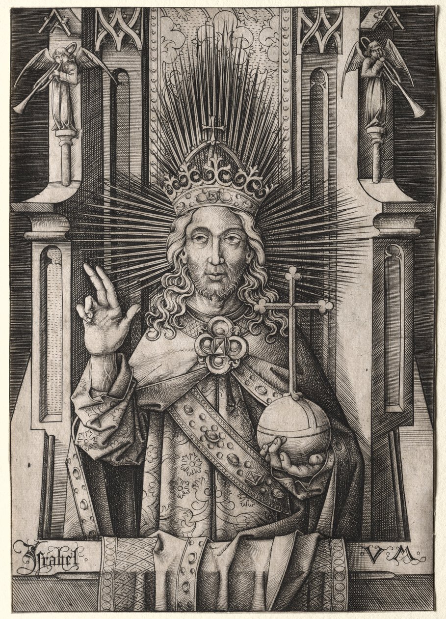 Krisztus, a Megváltó Salvator Mundi, c. 1490-1500. alkotó: Israhel van Meckenem