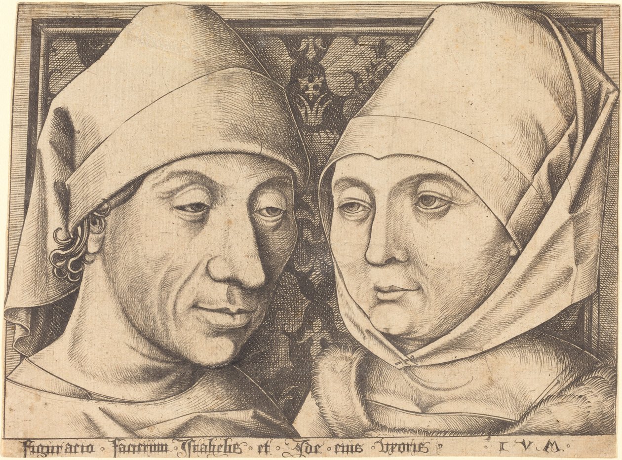 Izrael van Meckenem és felesége, Ida kettős portréja, c. 1490. alkotó: Israhel van Meckenem