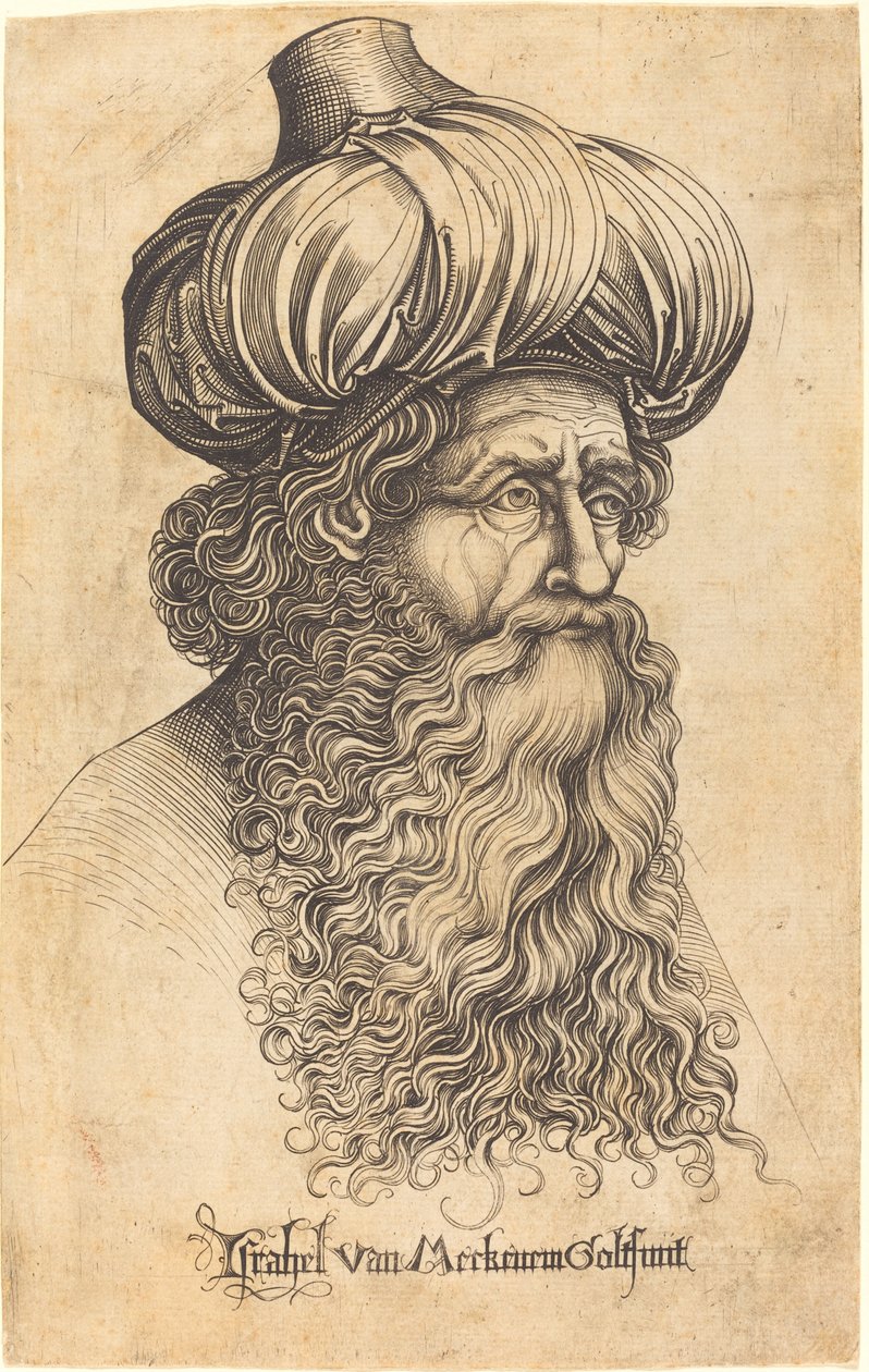 Egy idős férfi feje, c. 14801490. alkotó: Israhel van Meckenem