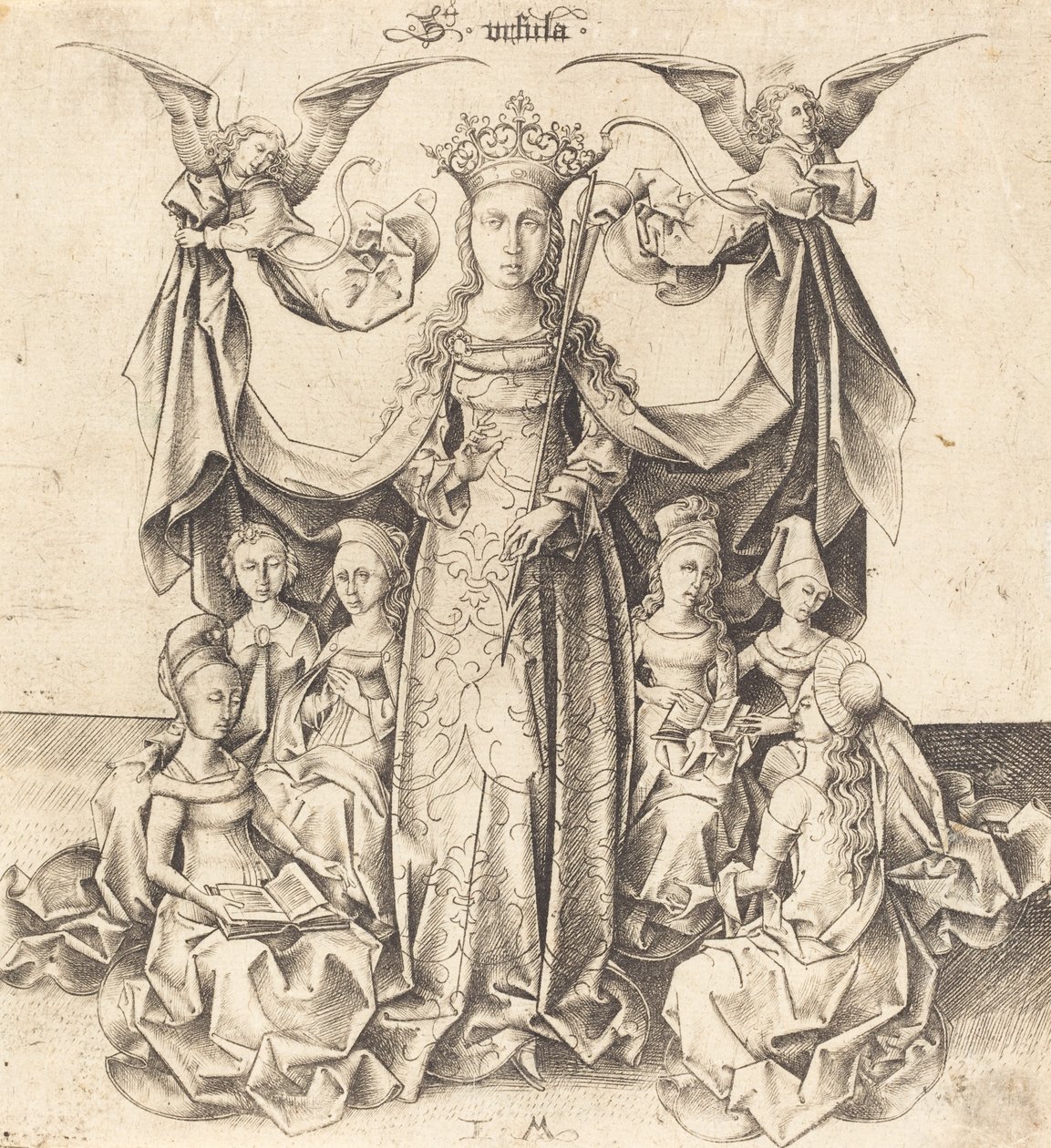 Szent Orsolya és lányai, c. 14751480. alkotó: Israhel van Meckenem