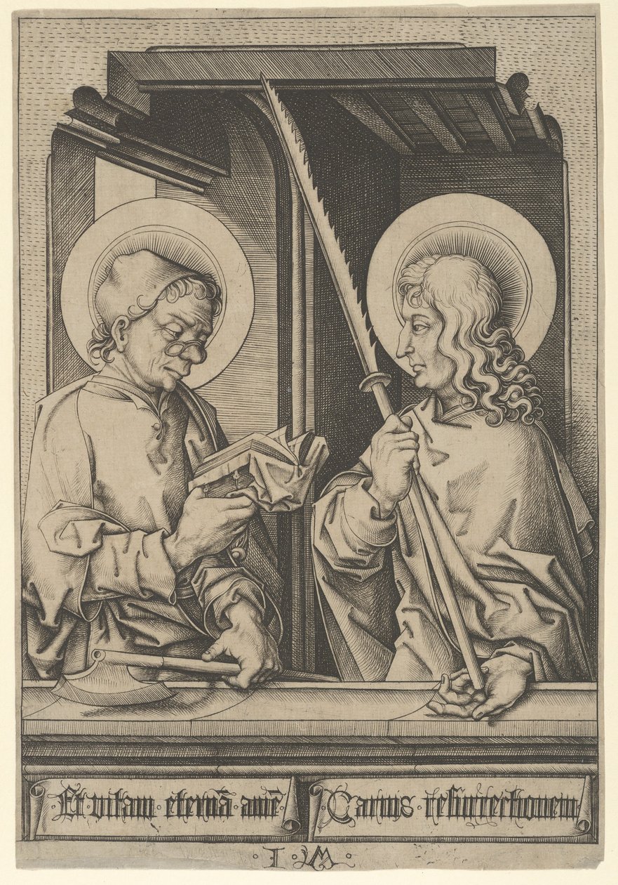 Szent Mátyás és Judas Tadé, az Apostolokból,.n.d. alkotó: Israhel van Meckenem