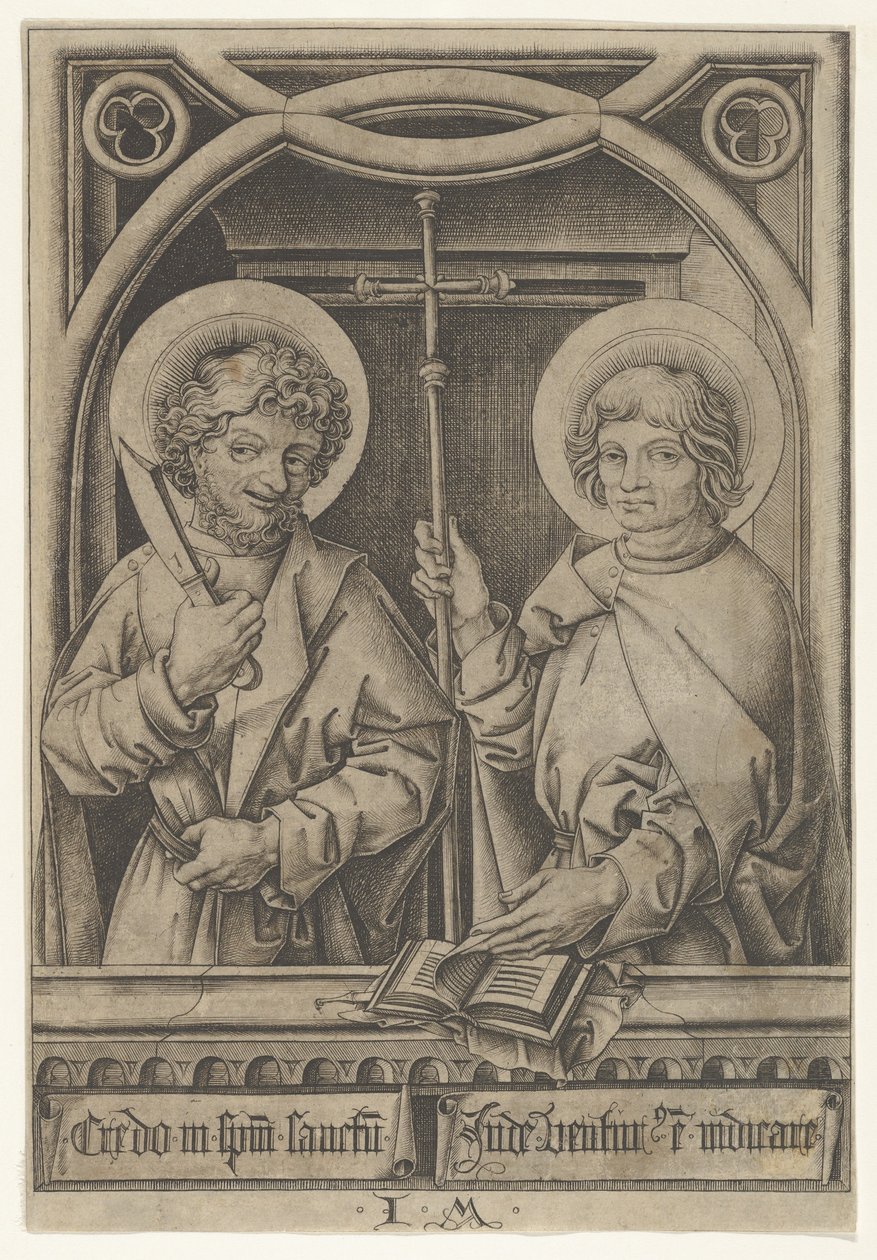 Szent Bertalan és Szent Fülöp, Az apostolokból, 1435-1503. alkotó: Israhel van Meckenem