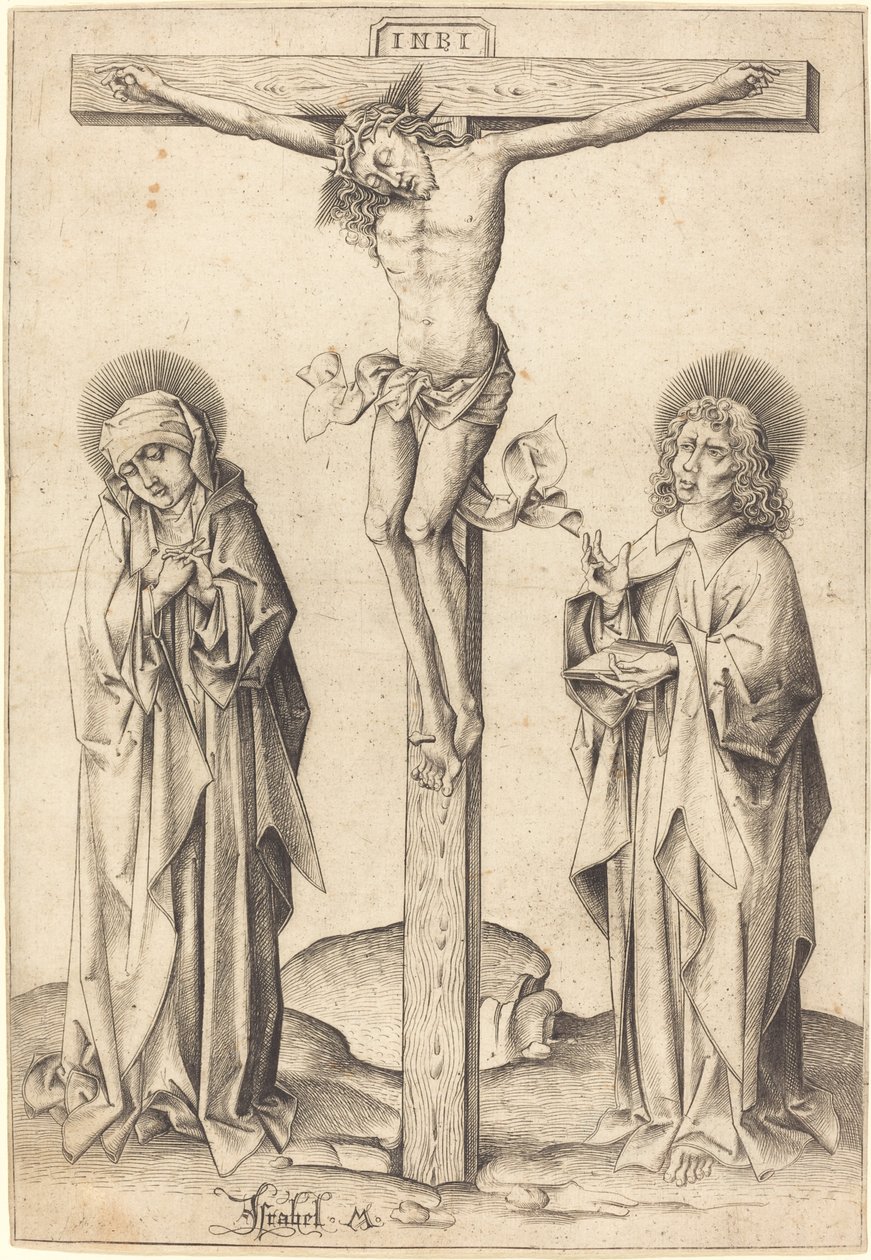 A keresztre feszítés, c. 1480. alkotó: Israhel van Meckenem