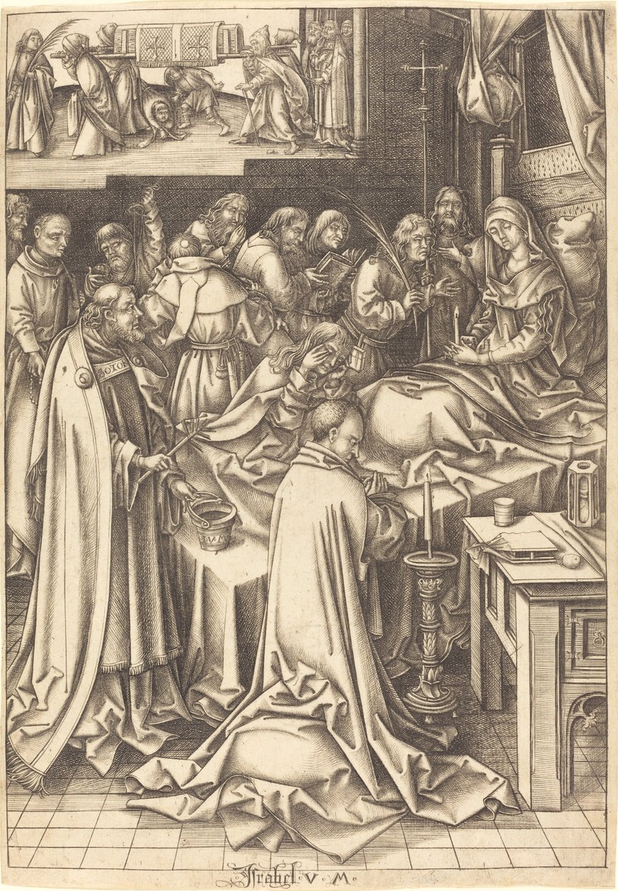 A Szűz halála, c. 14901500. alkotó: Israhel van Meckenem