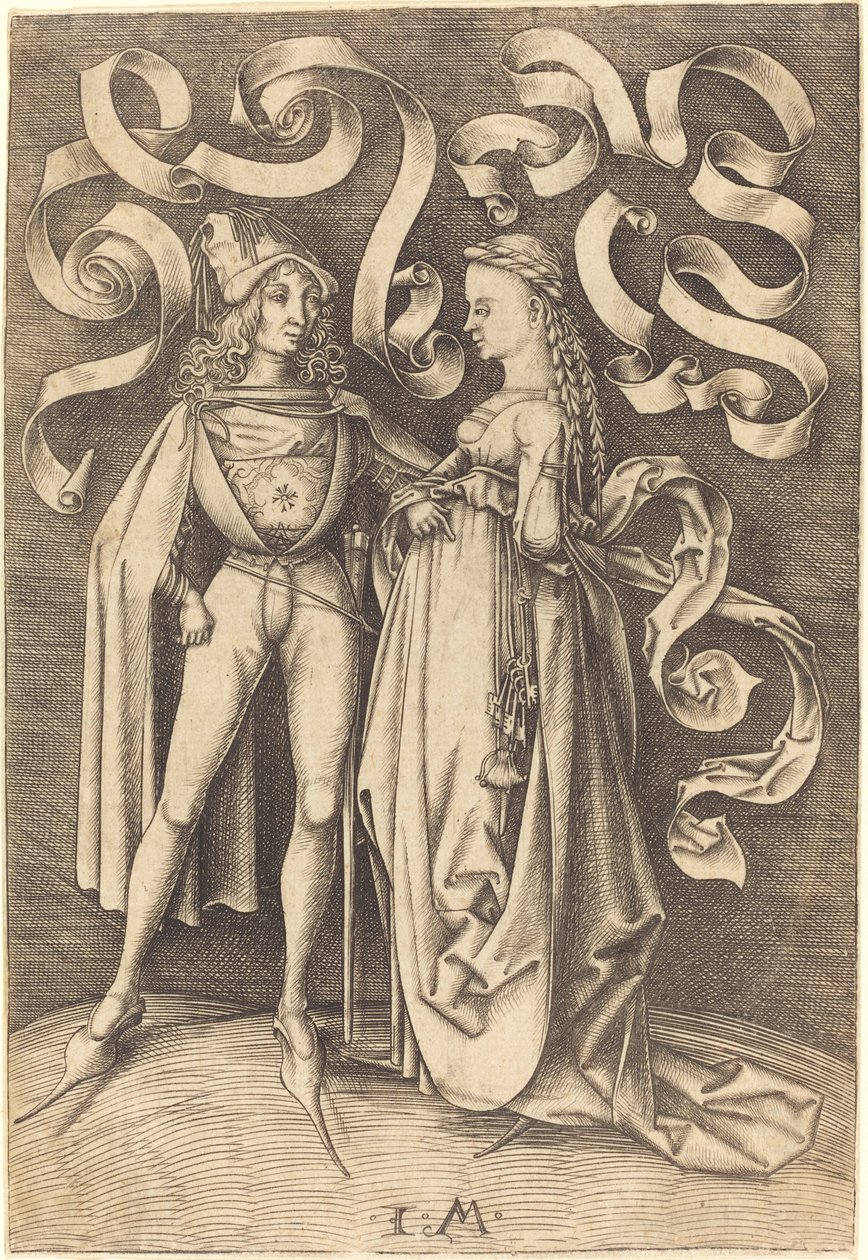 A lovag és a hölgy c. 14951503. alkotó: Israhel van Meckenem