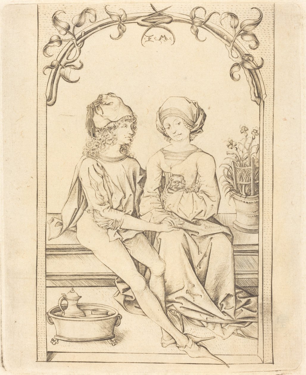 A szerelmesek c. 1490. alkotó: Israhel van Meckenem