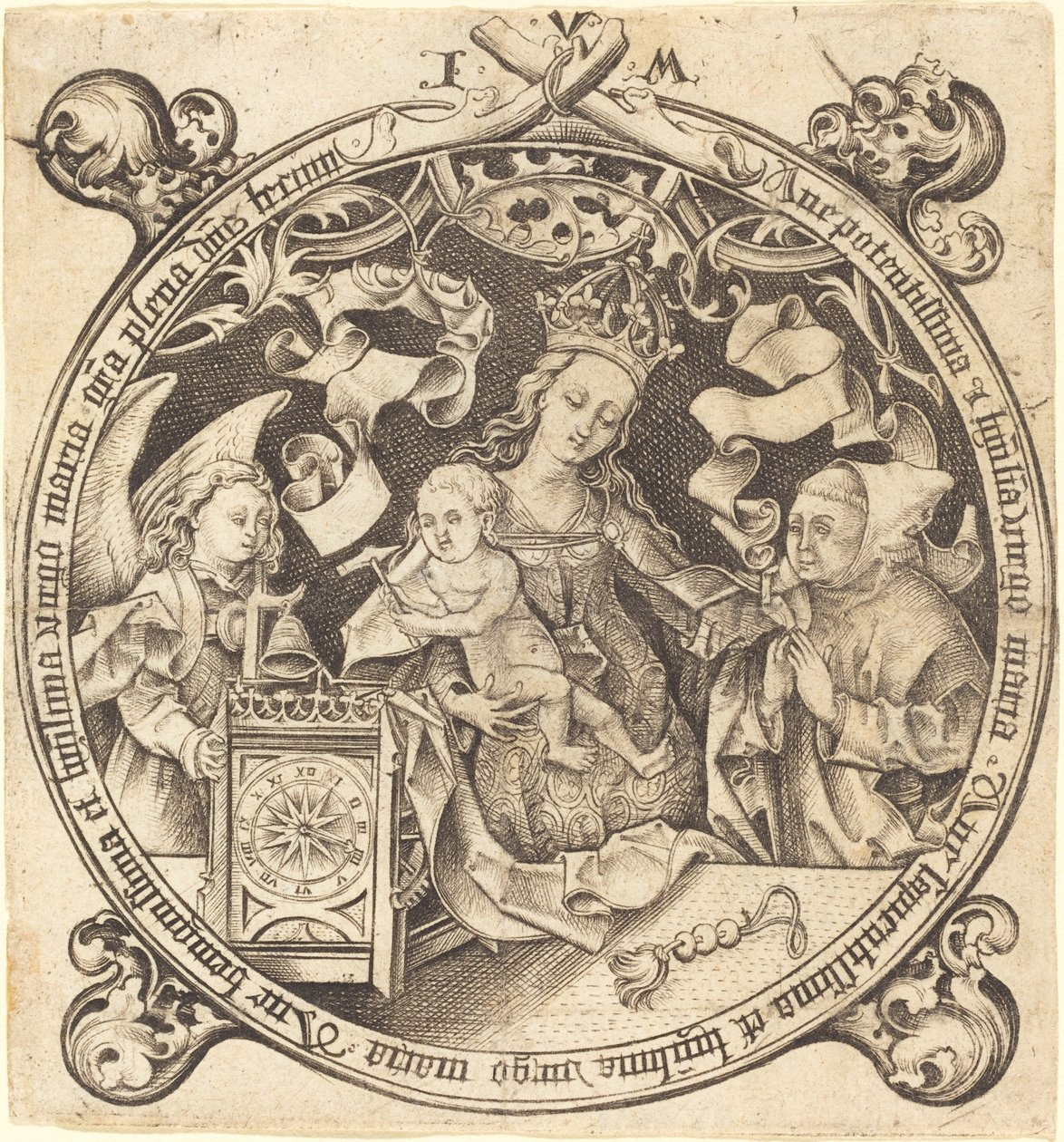 A Madonna az órával, c. 1490. alkotó: Israhel van Meckenem