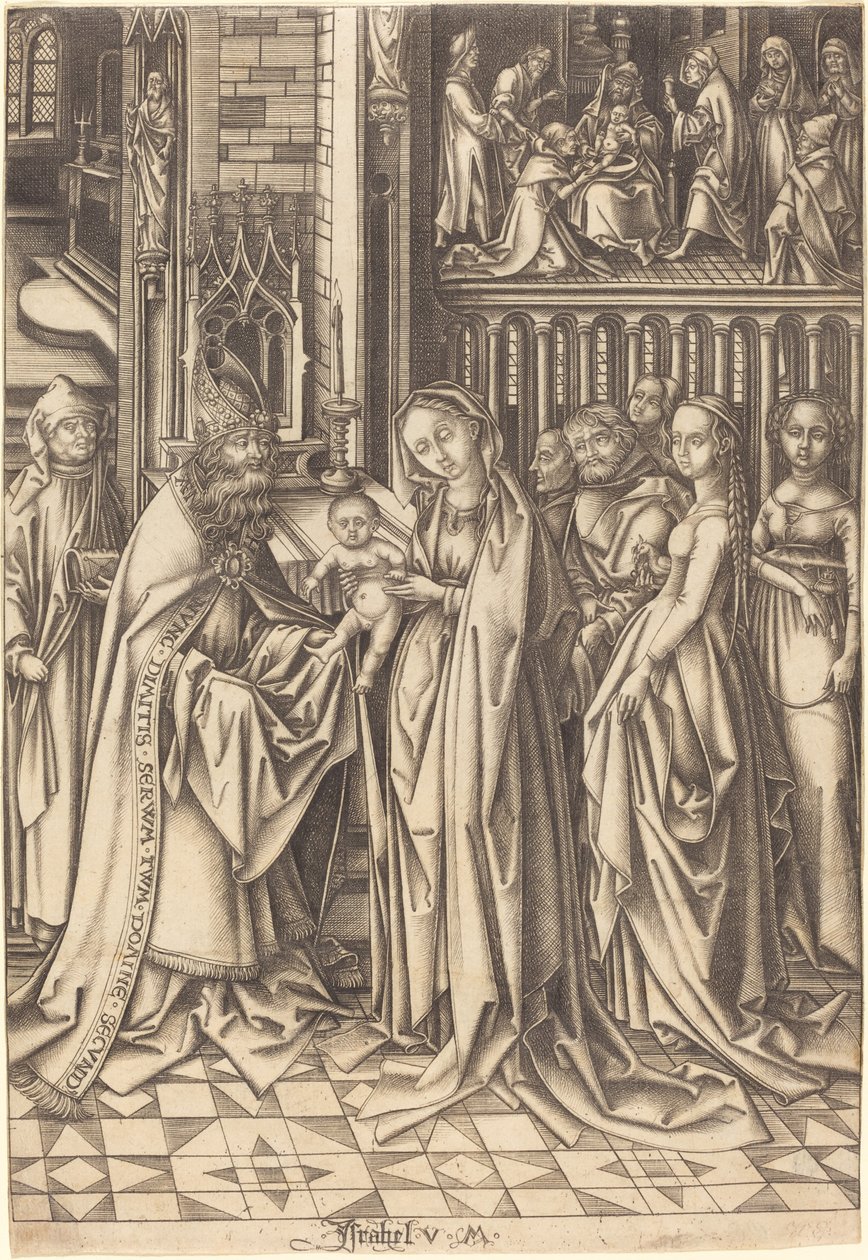 A bemutató a templomban, c. 14901500. alkotó: Israhel van Meckenem