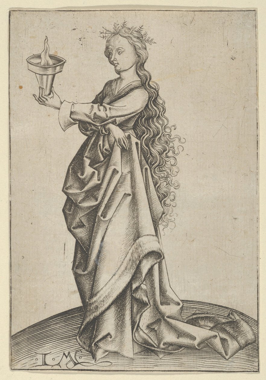 A harmadik bölcs szűz, kb. 1450-1503. alkotó: Israhel van Meckenem