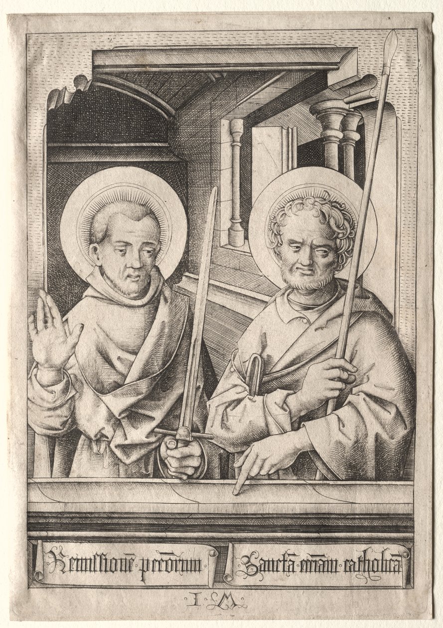 A tizenkét apostol: Szent Simon (?) és Szent Máté alkotó: Israhel van Meckenem