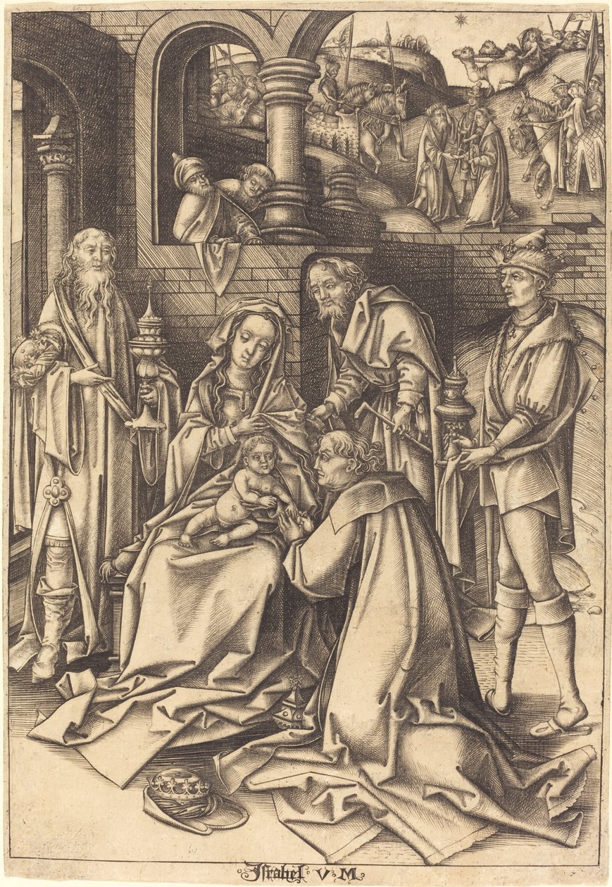 A mágusok imádása alkotó: Israhel van Meckenem after Hans Holbein the Elder