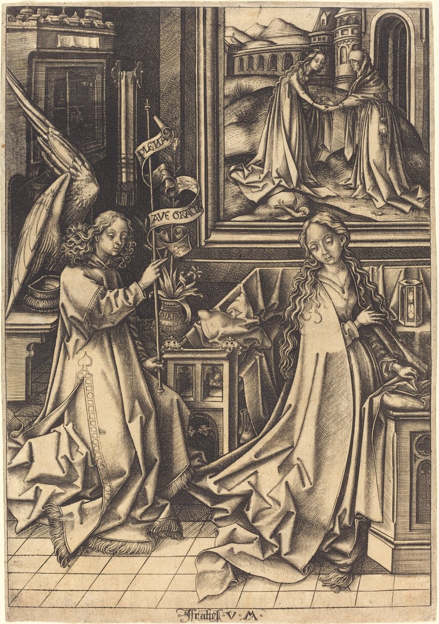 Az Angyali üdvözlet alkotó: Israhel van Meckenem after Hans Holbein the Elder