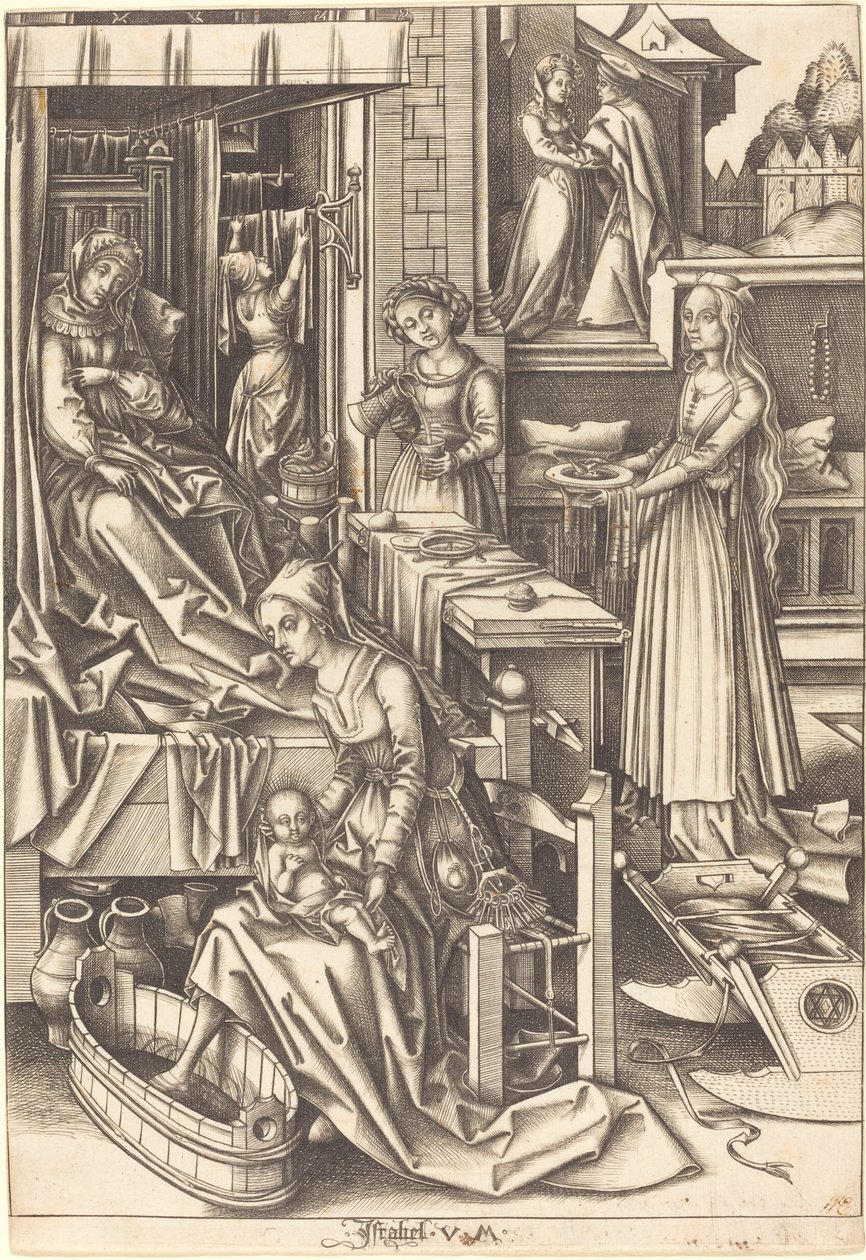A Szűz születése alkotó: Israhel van Meckenem after Hans Holbein the Elder