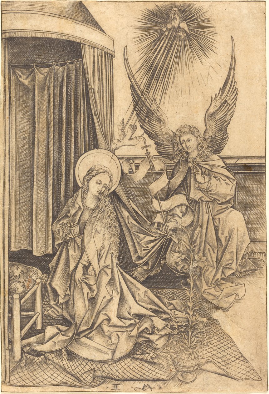Az Angyali üdvözlet alkotó: Israhel van Meckenem after Martin Schongauer