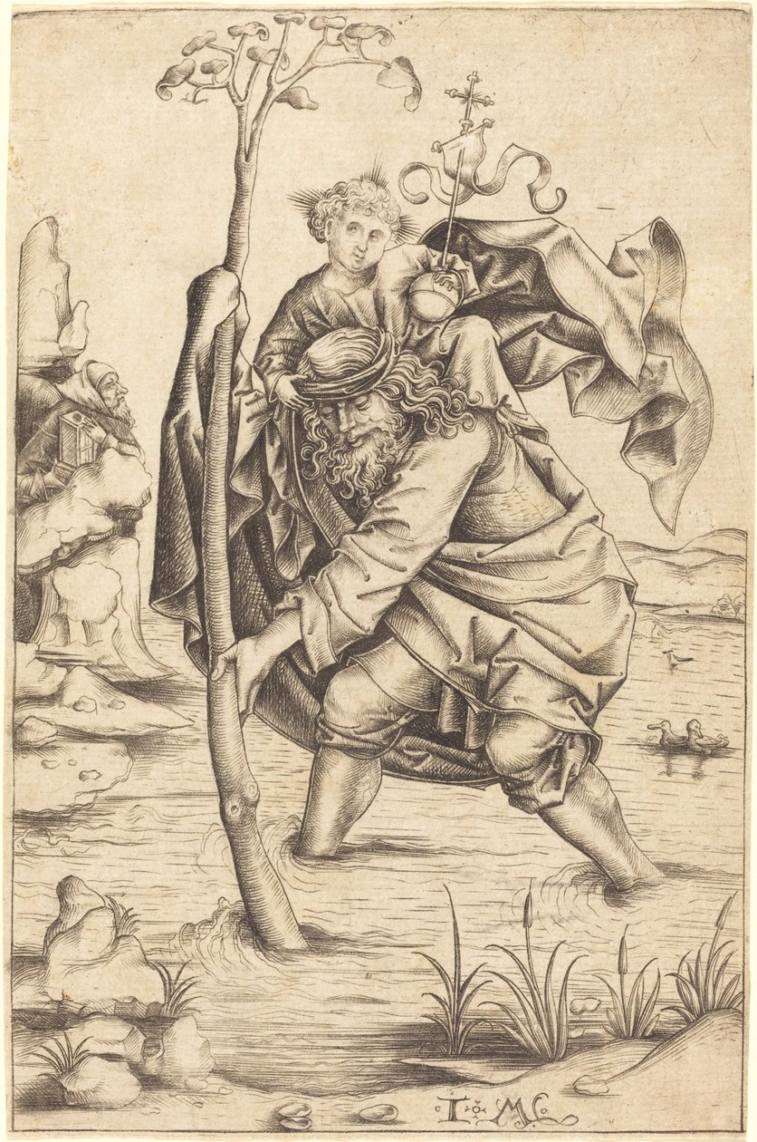 Szent Kristóf alkotó: Israhel van Meckenem after Master of the Housebook