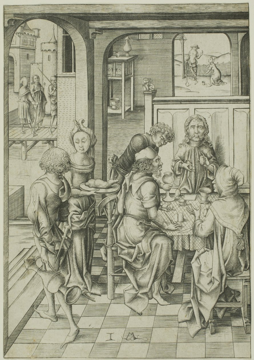 Krisztus Emmausban alkotó: Israhel van Meckenem the younger