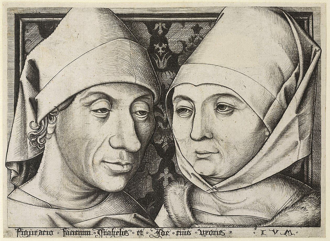Önarckép feleségével, Idával, c. 1490 alkotó: Israhel van Meckenem the younger