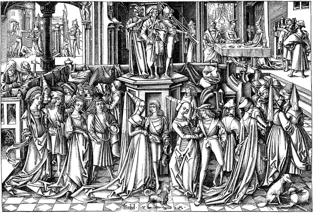 A tánc Heródes udvarában, c. 1500 alkotó: Israhel van Meckenem the younger
