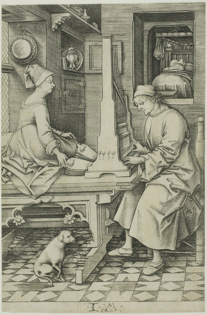 Az orgonista és felesége alkotó: Israhel van Meckenem the younger