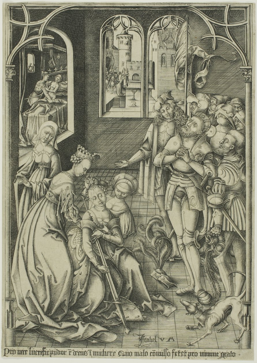 Lucretia öngyilkossága alkotó: Israhel van Meckenem the younger
