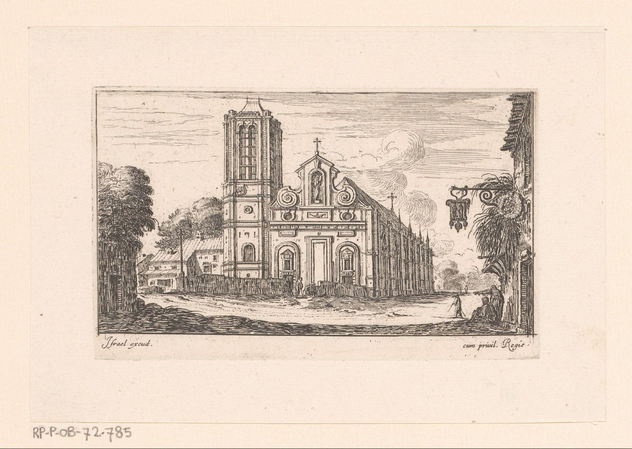 Kilátás a Notre-Dame-des-Vertusra Notre Dame des Vertus (cím a tárgyon) Különféle kilátások a templomokról, kastélyokról és városokról (sorozat címe) alkotó: Israël Silvestre
