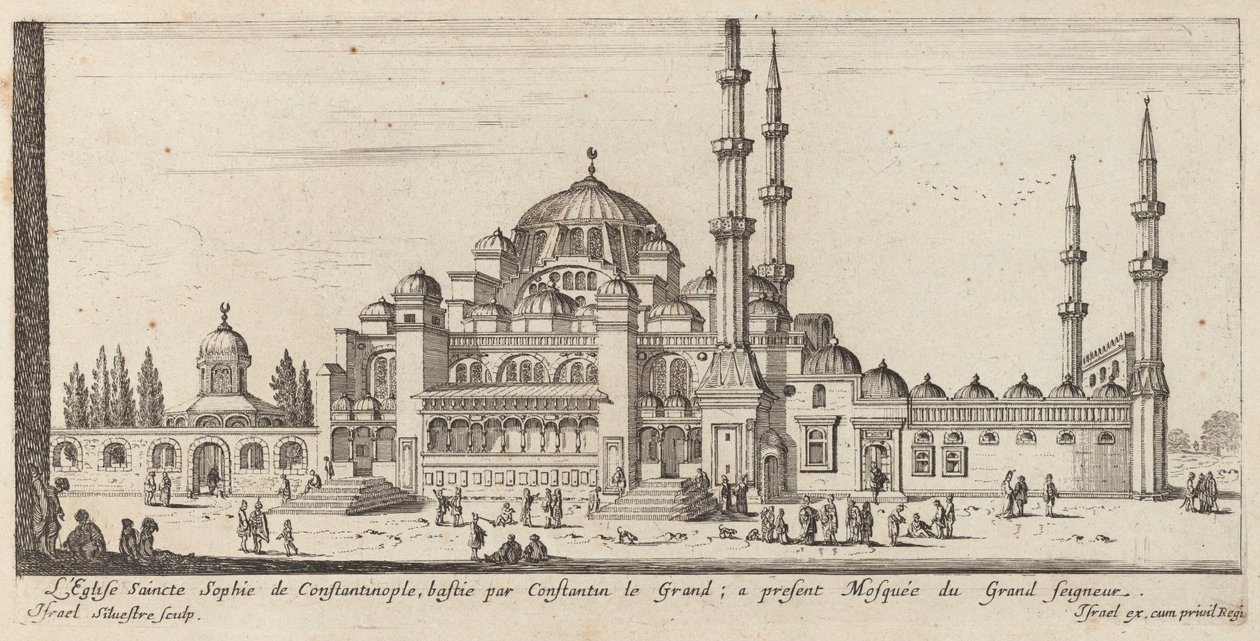 A Konstantinápolyi Szent Szófia templom, amelyet Nagy Konstantin épített; most a Nagy Úr mecsete alkotó: Israël Silvestre